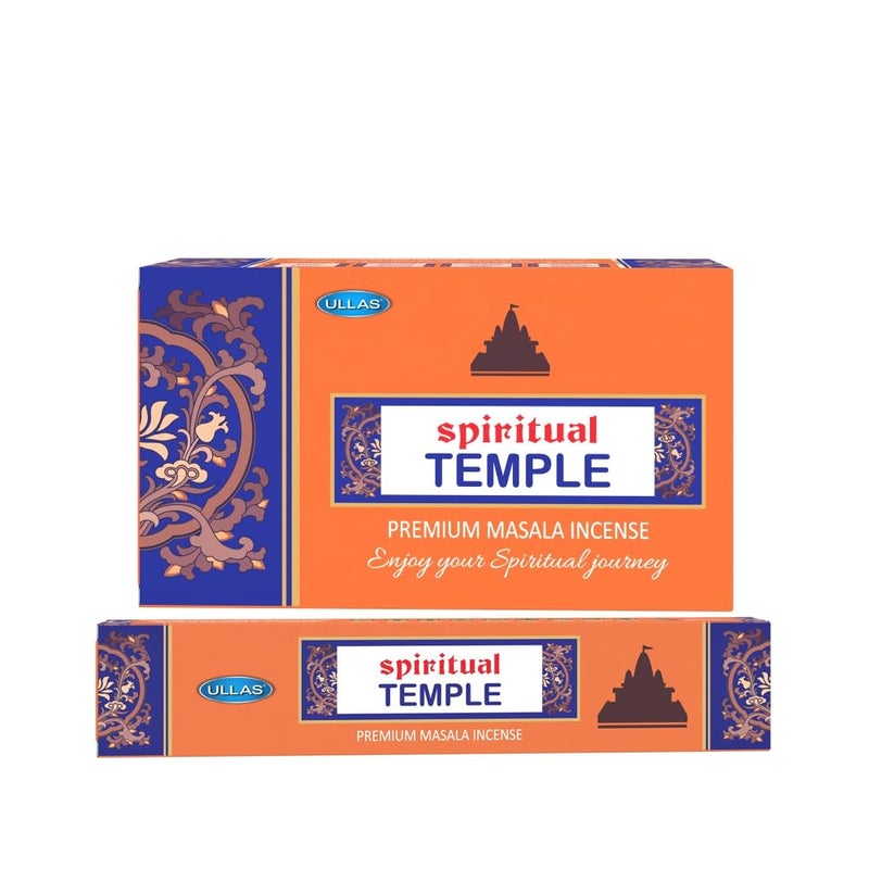 Ullas Spiritual Temple Agarbathi Premium Masala Incense Sticks with Woody Fragrance , 180 Incense Sticks - Image 1